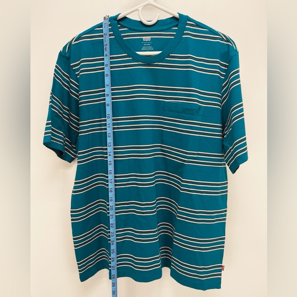 COPY - Levi’s Relaxed Men’s Pocket T-Shirt Grated Blue Size L New - Picture 2 of 7